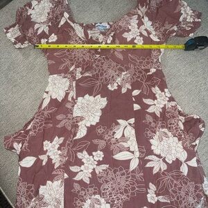 Mimi Chica Floral Mini Dress in Mauve and Cream